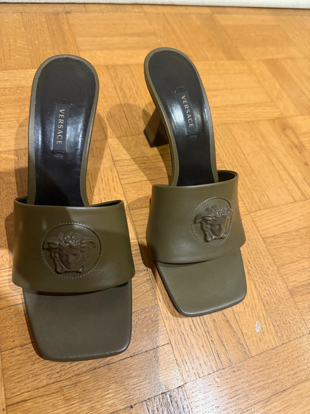 Versace Olive Green Mules Size 38 - photo 2