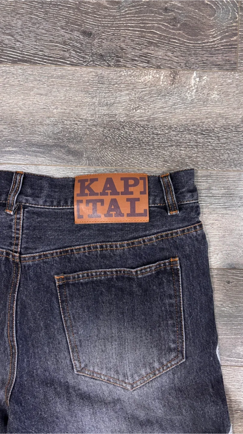 Kapital Denim Shorts with Skeleton Print image indicator(4)