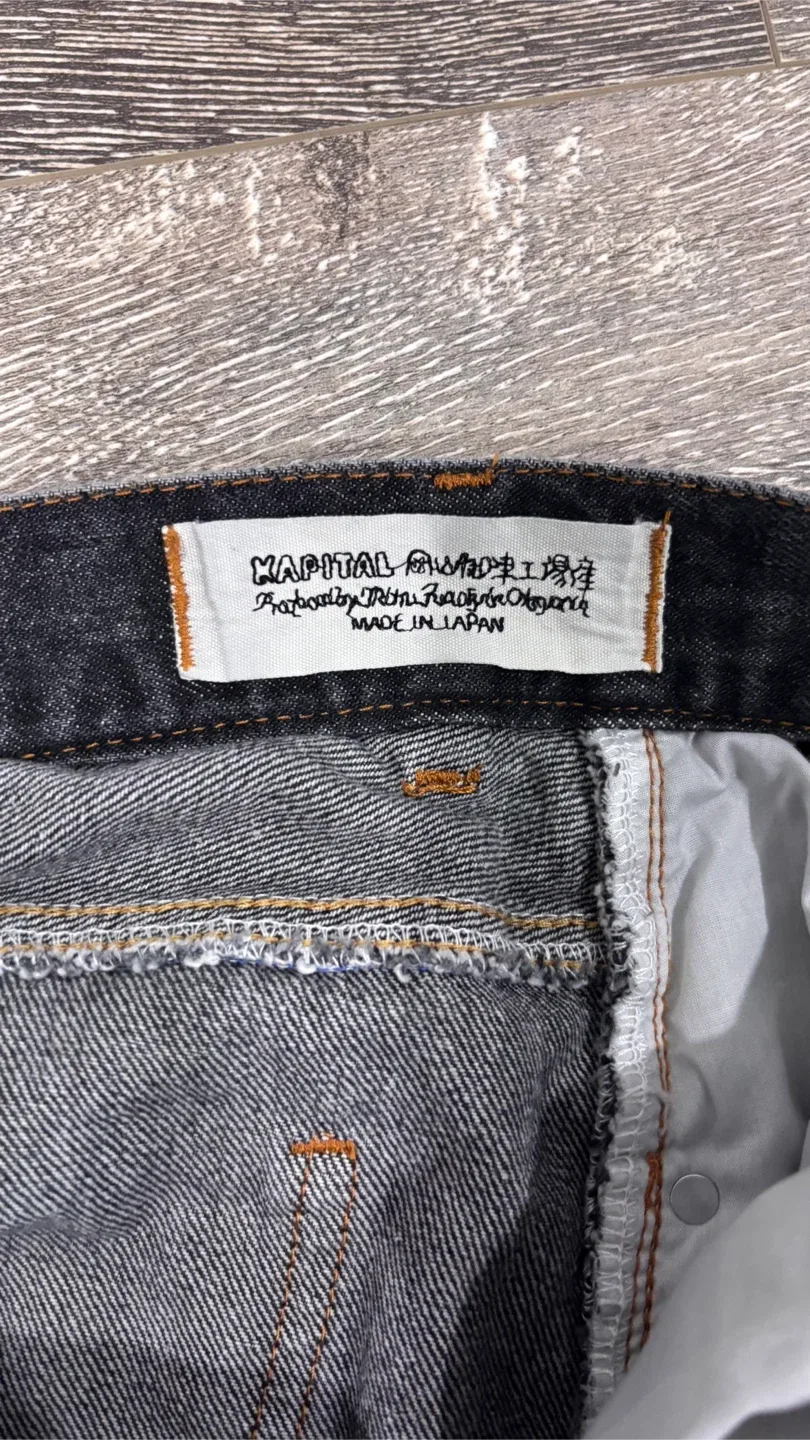 Kapital Denim Shorts with Skeleton Print image indicator(5)