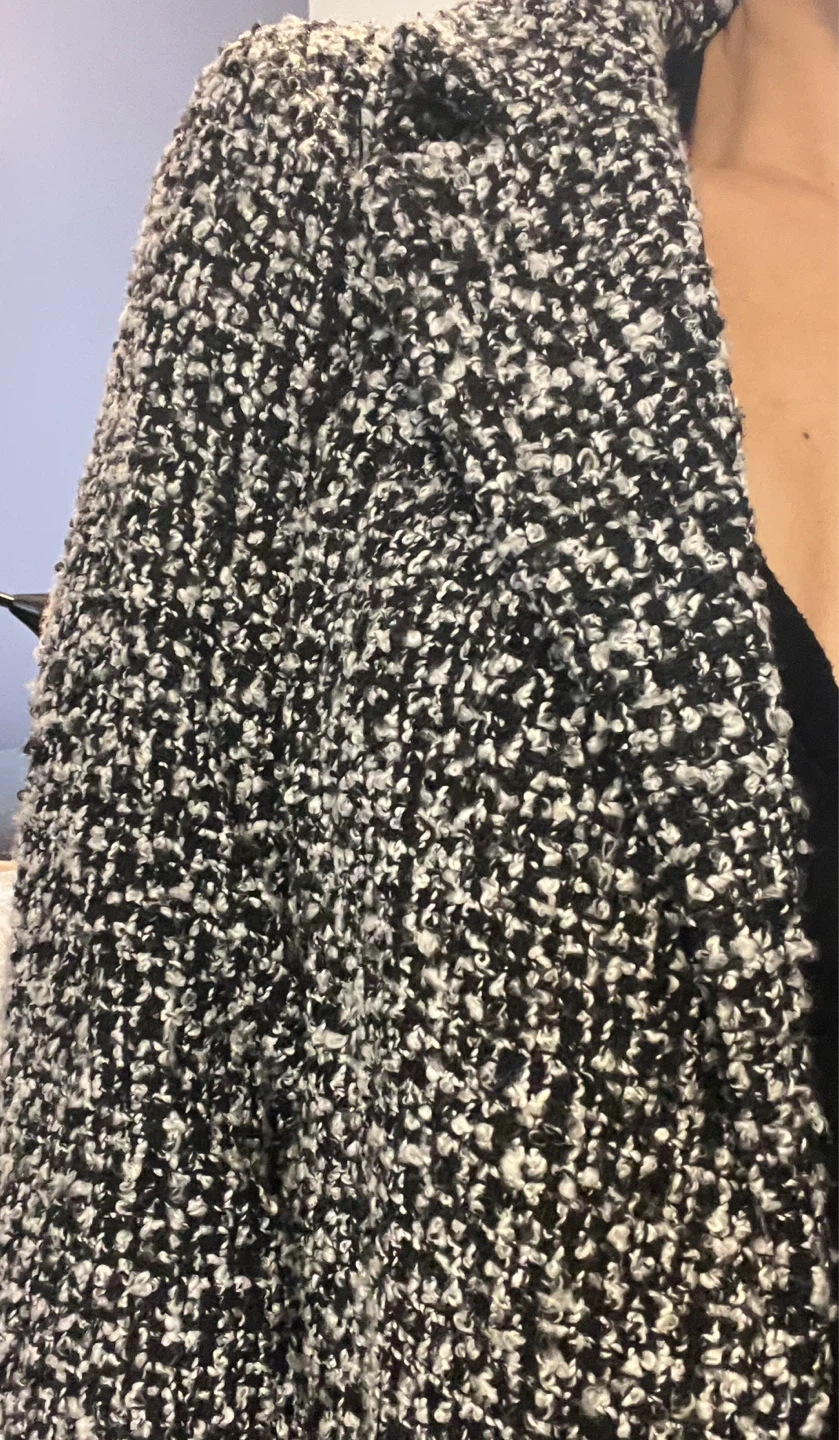 New Look - Black/Grey Textured Coat – Size Small - photo 3