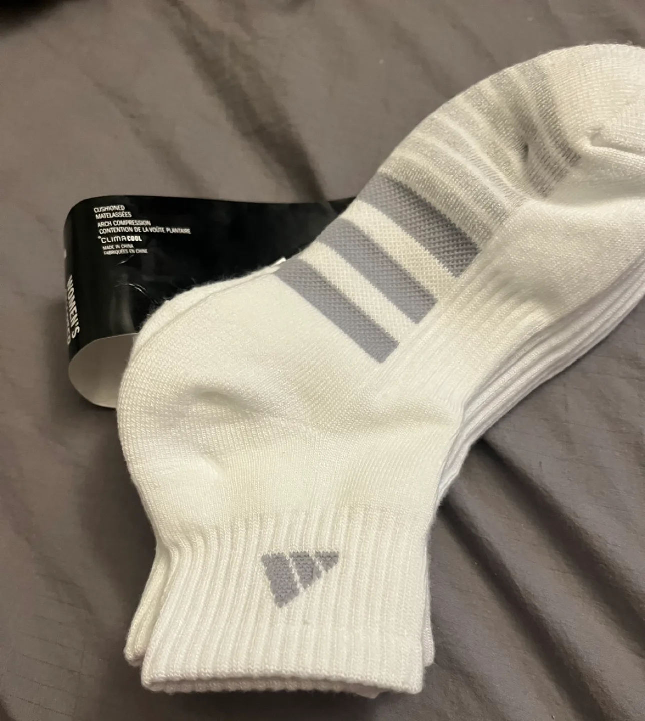 New Adidas Women's Quarter Socks 3 pairs- shoe size 5-10 Size thumbnail