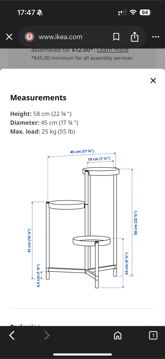 IKEA Black Plant Stand - photo 3