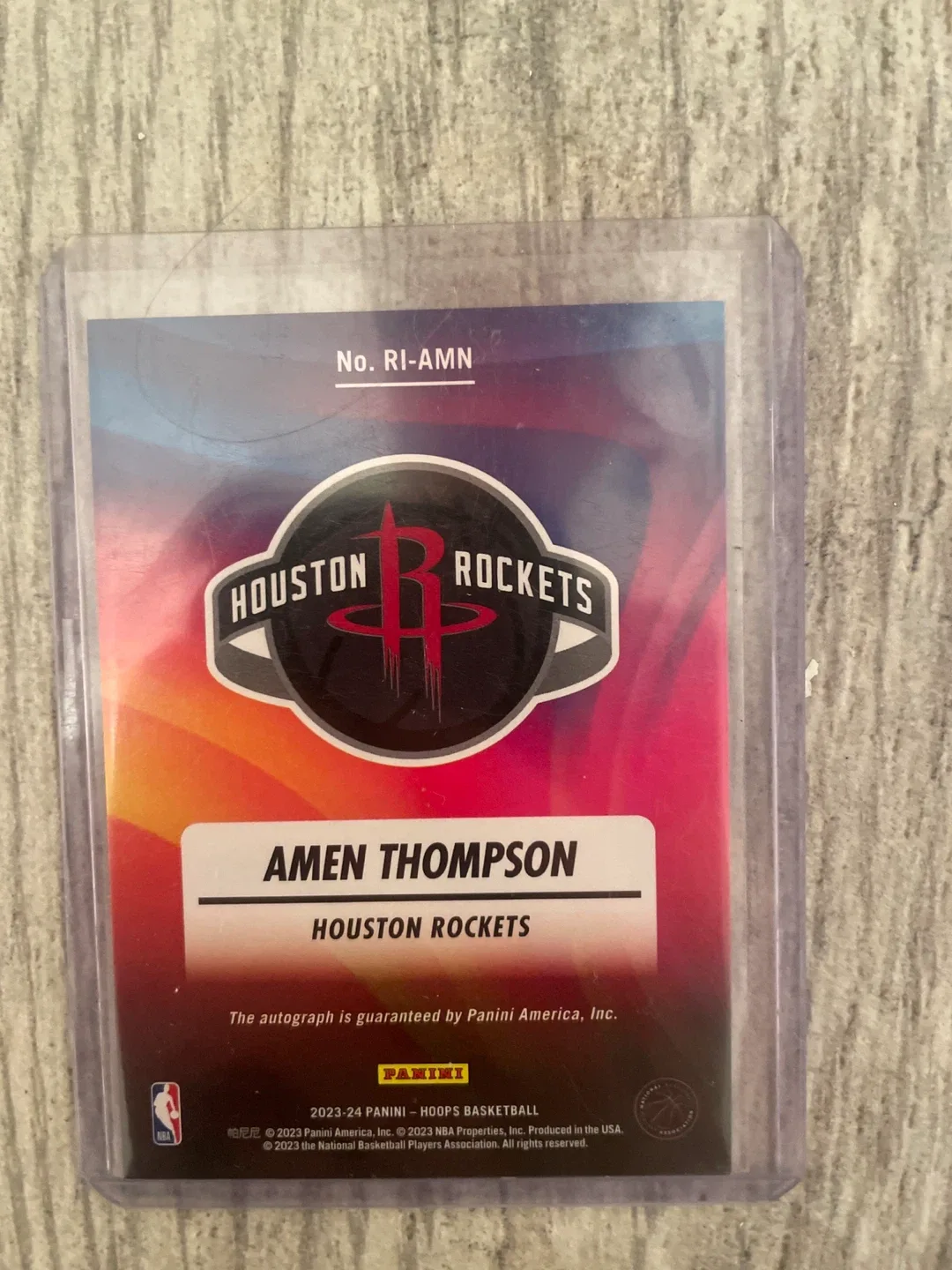 NBA Hoops Rookie Ink Amen Thompson Auto Card image indicator(2)