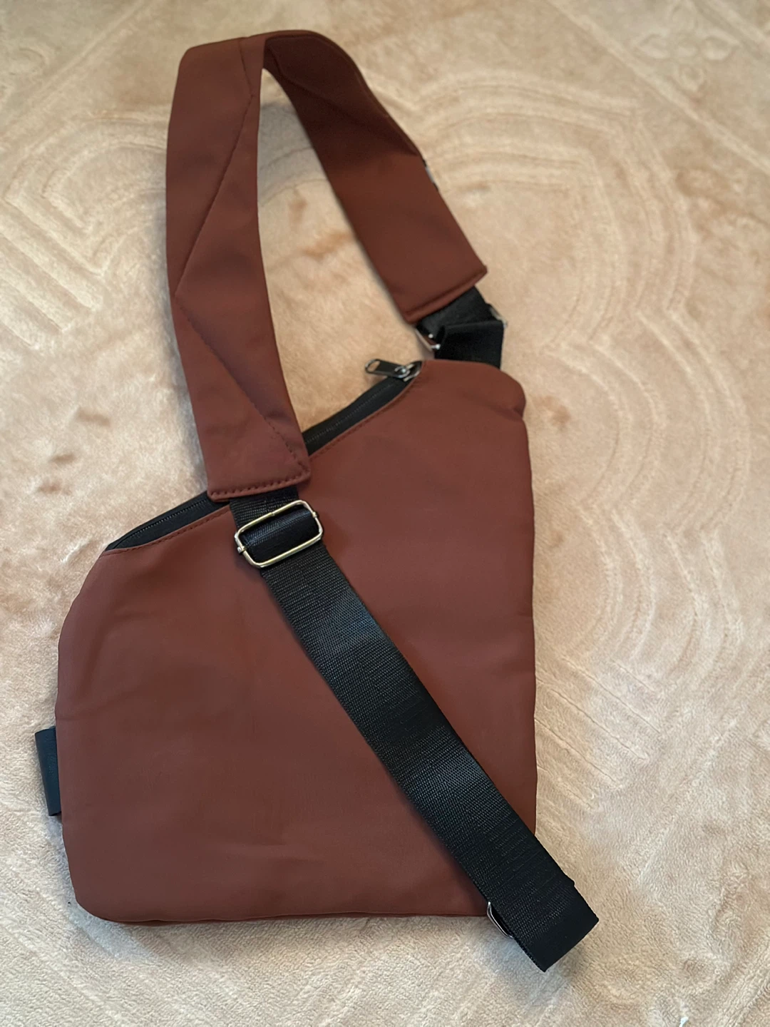 Unisex Brown sling slim crossbody bag waterproof - photo 2