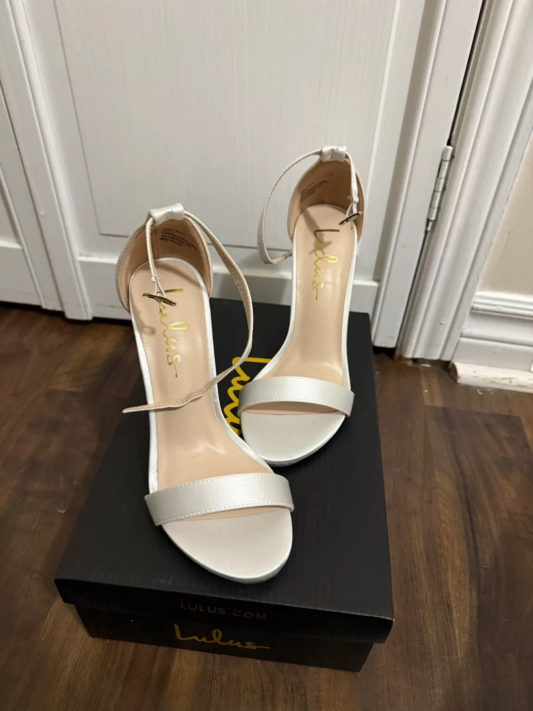 Lulus Taylor Ivory Satin Heels - Size 5 thumbnail
