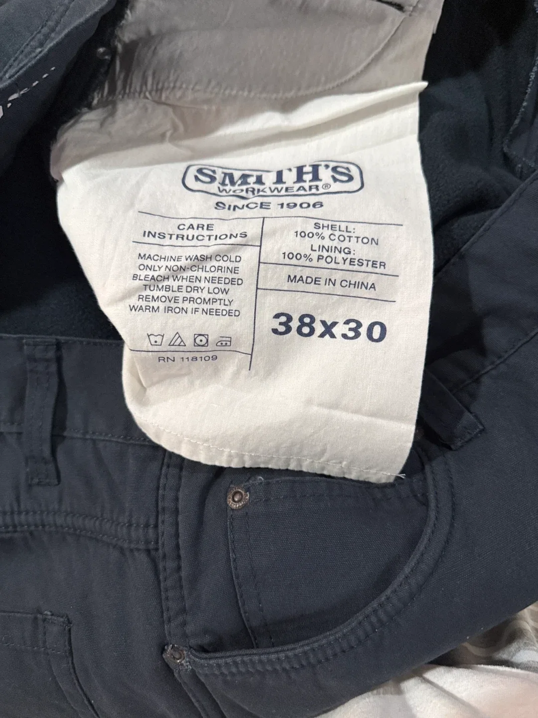 Smith's Workwear Pants 38x30 Dark Navy image indicator(5)