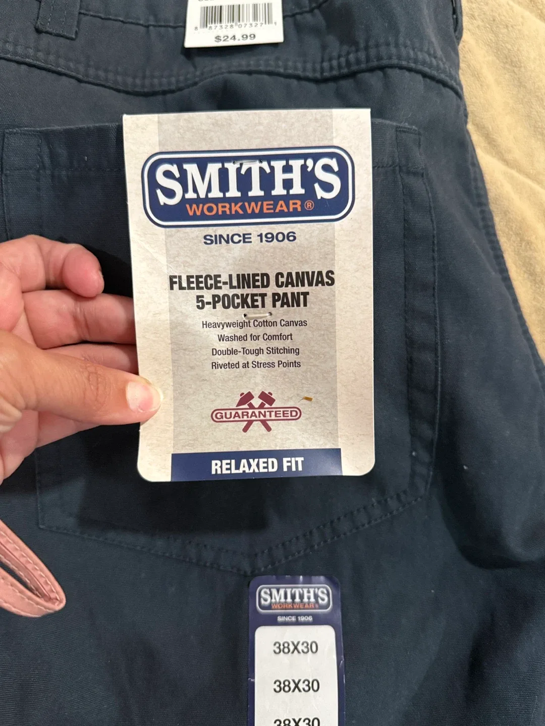 Smith's Workwear Pants 38x30 Dark Navy image indicator(3)