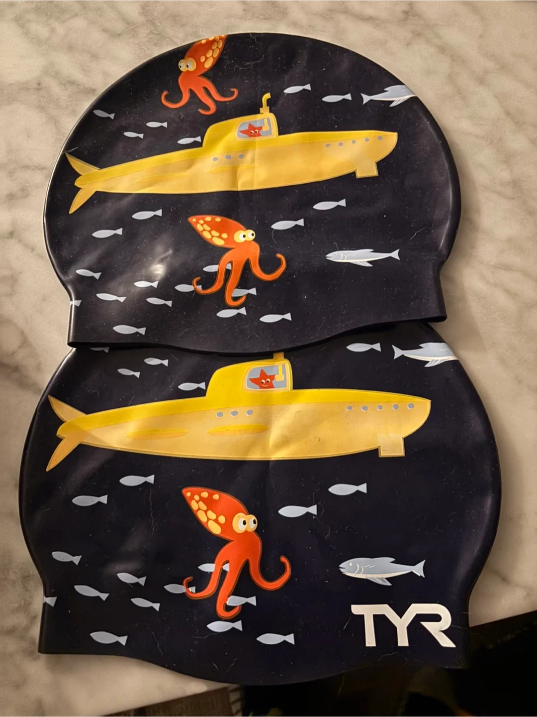 TYR Youth Swim Cap - Submarine Design thumbnail