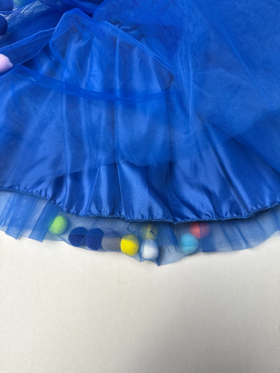 2 Toddler Blue Tulle Tutu Pom Pom Skirt - Size L - photo 4