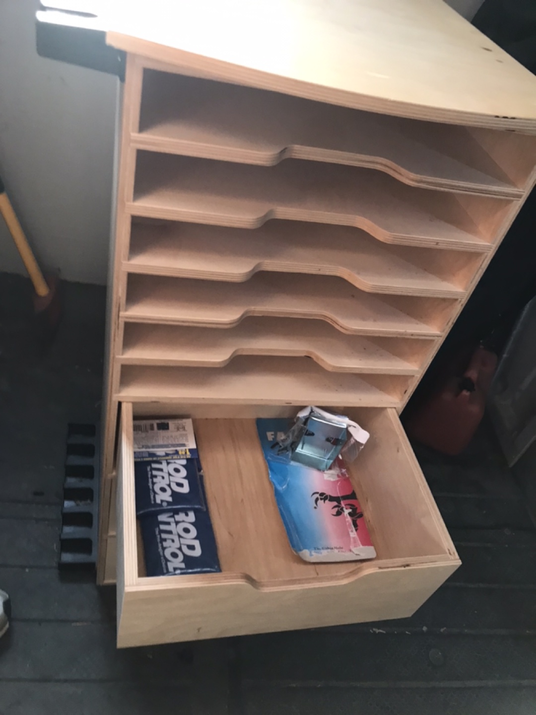Hand crafted Wooden Fishing Storage Cabinet with Drawers - photo 4
