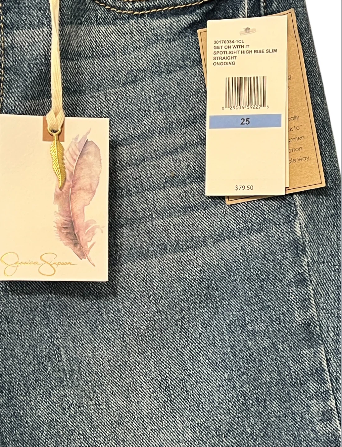 Jessica Simpson High Rise Slim Straight Jeans – Size 25 - photo 2