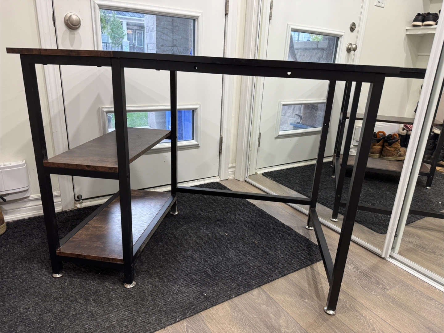 Black & Brown Desk with Shelves - photo 3