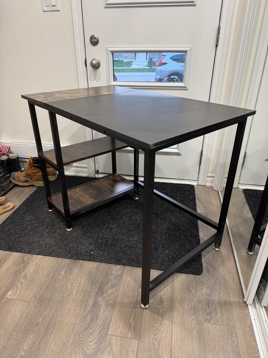 Black & Brown Desk with Shelves