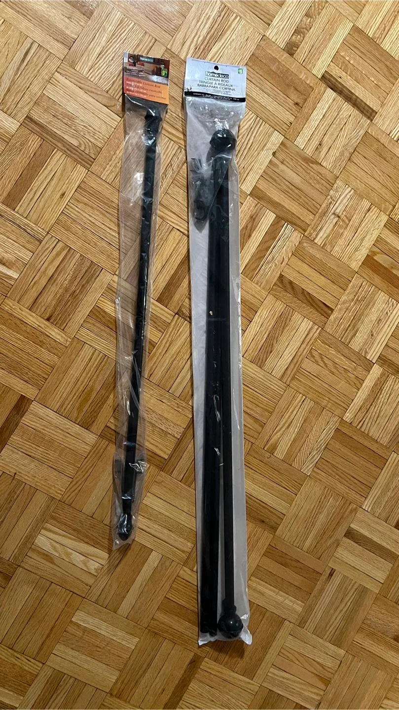 Home Deco Extendable Curtain Rod, Black thumbnail