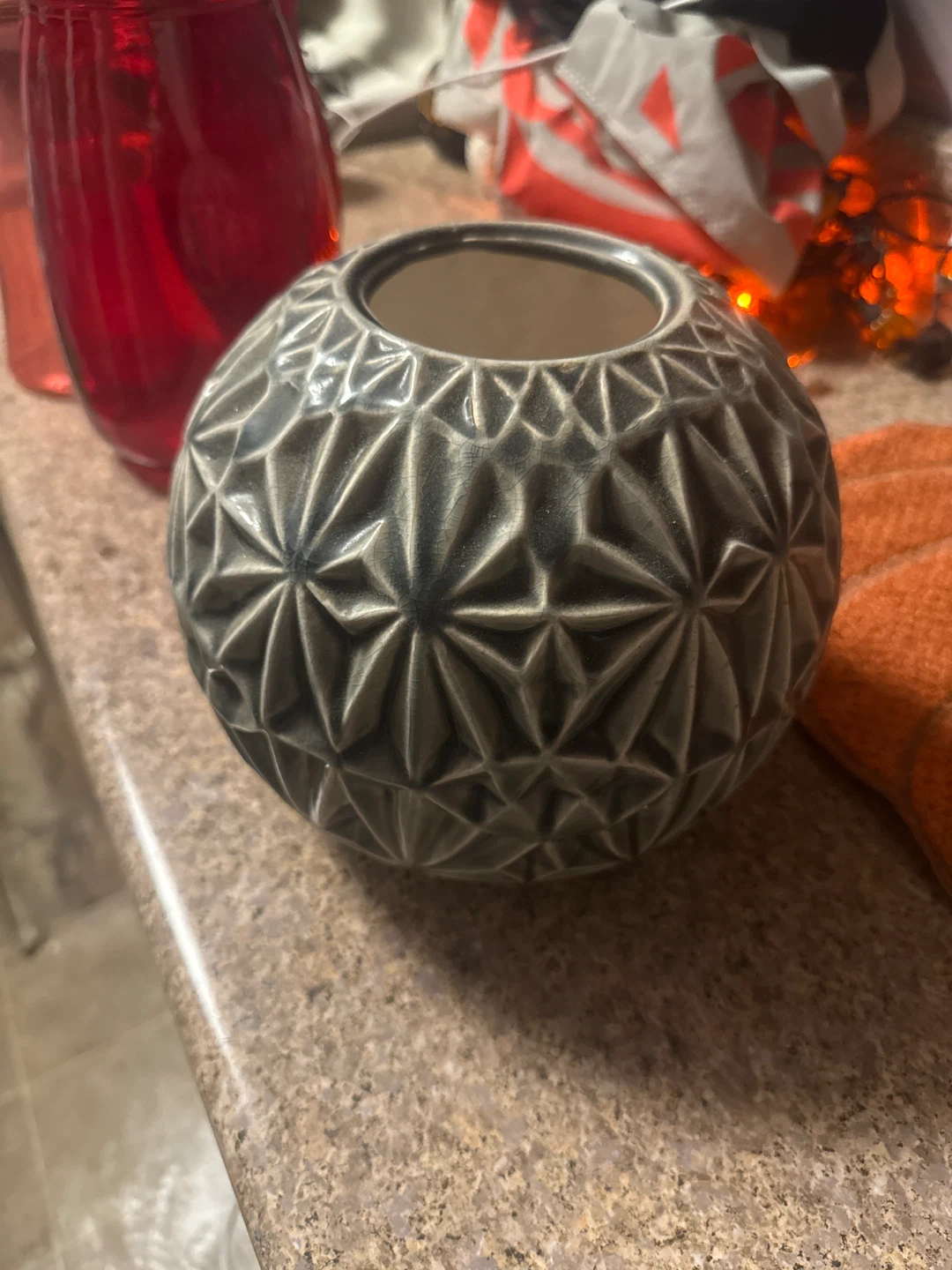 Gray Patterned Vase