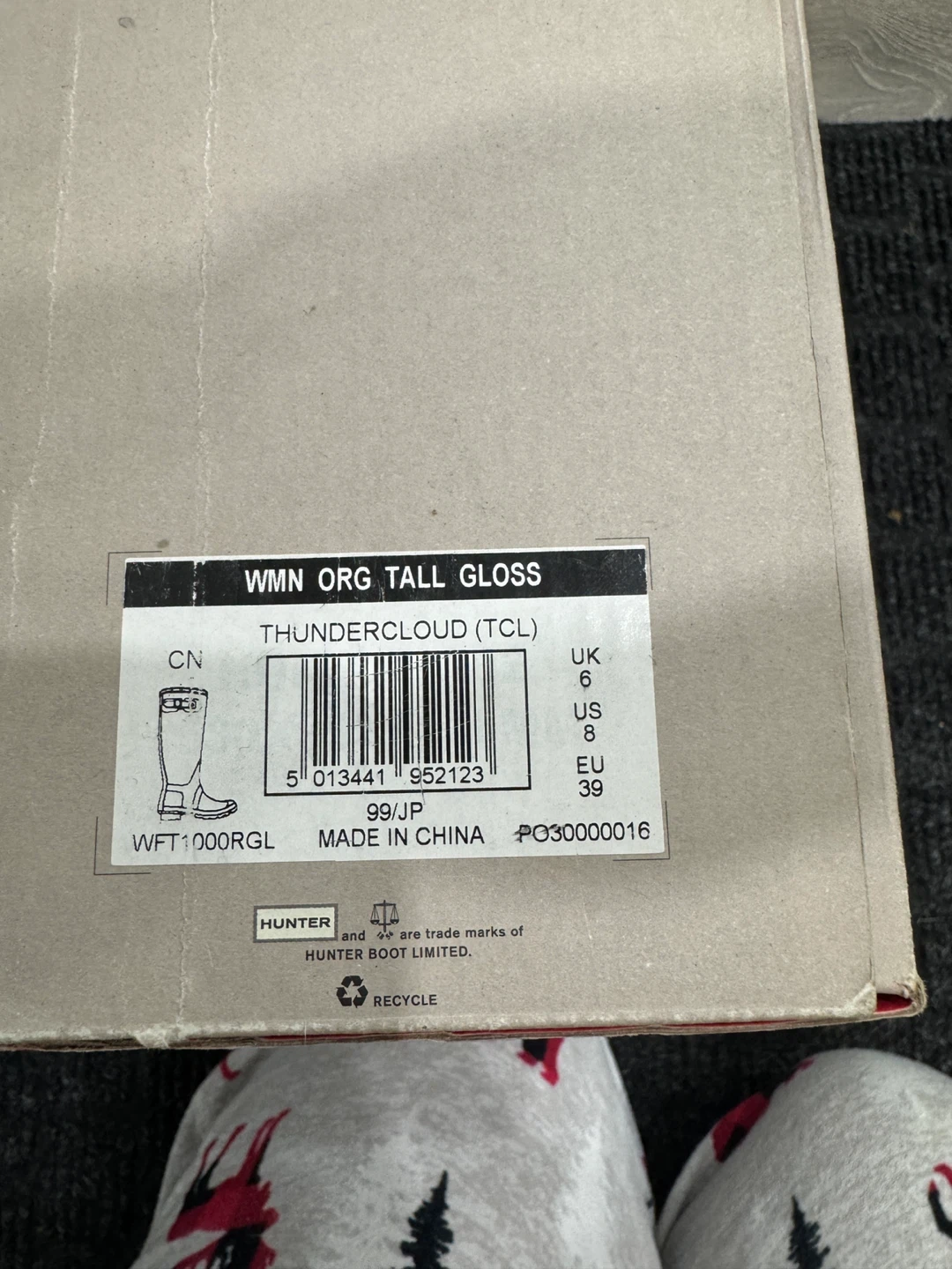 Hunter Original Tall Gloss Rain Boots - US 8, Thundercloud - photo 5