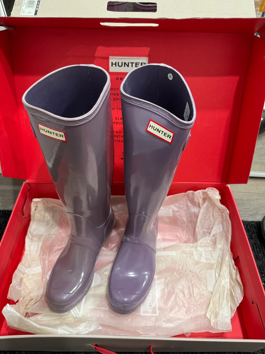 Hunter Original Tall Gloss Rain Boots - US 8, Thundercloud - photo 2
