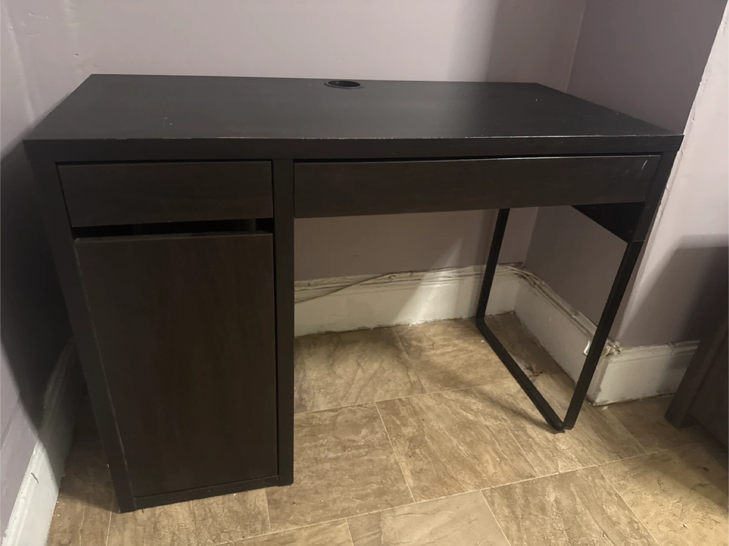 Black Desk with Drawers