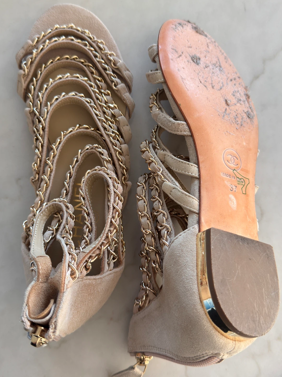 Chanel Chain Sandals - Size 37 - photo 2