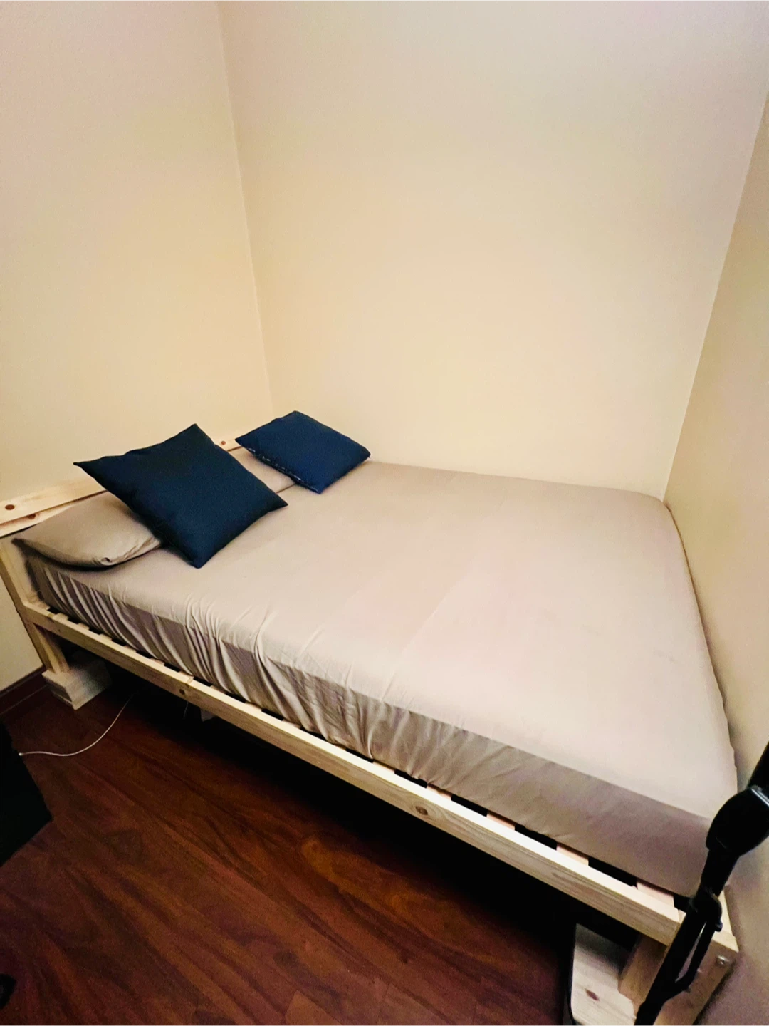 Bed frame with mattress