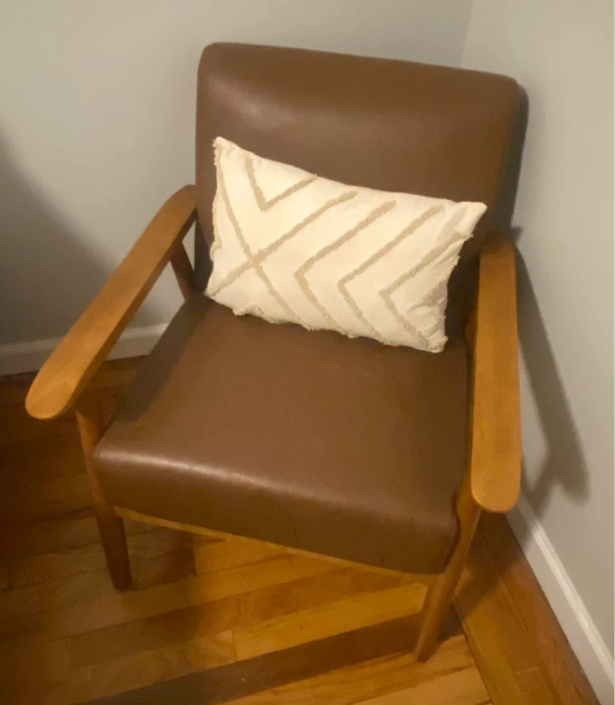 Brown Faux Leather Armchair thumbnail