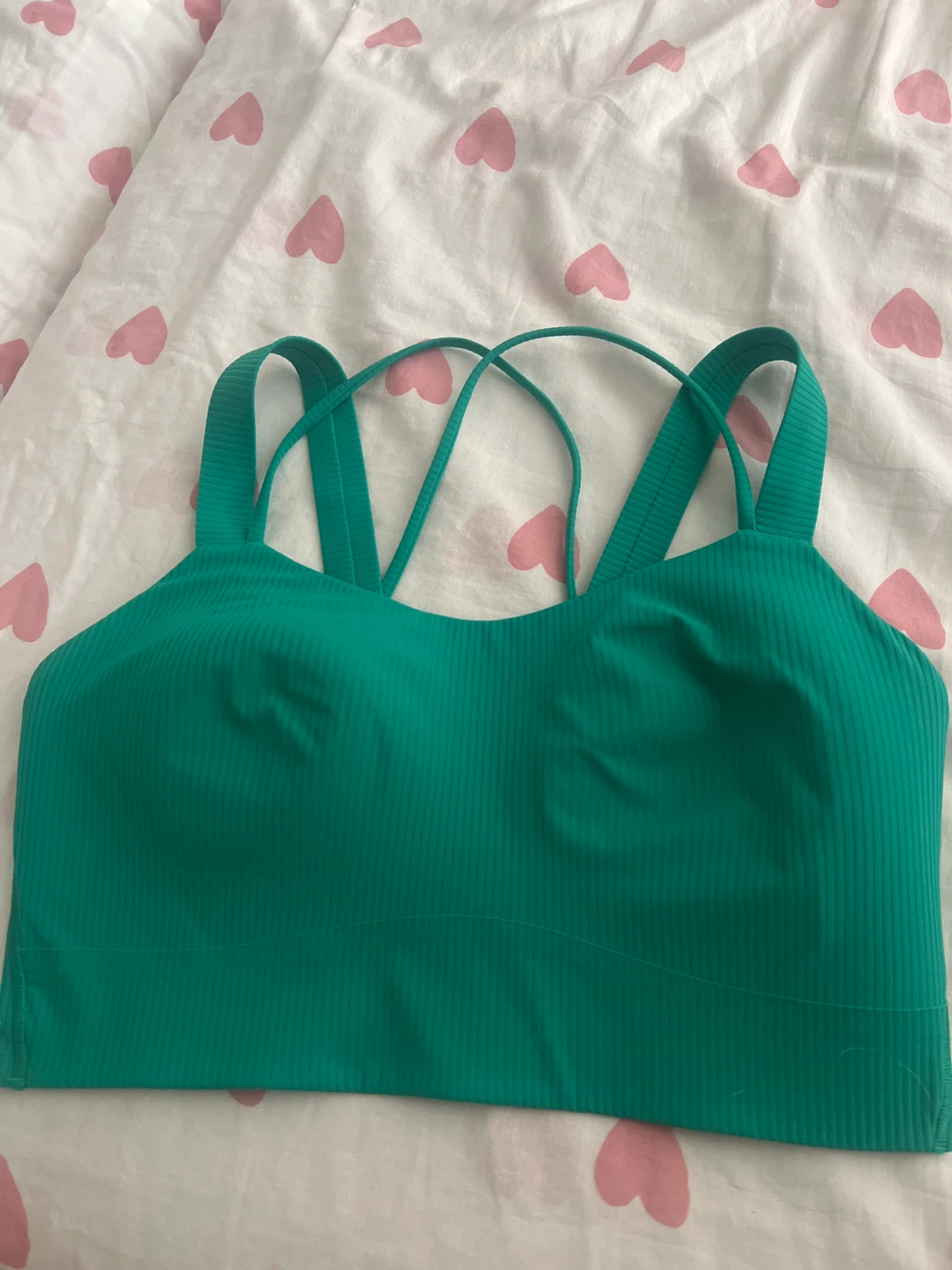 Lululemon Green Ribbed Bra Size 8