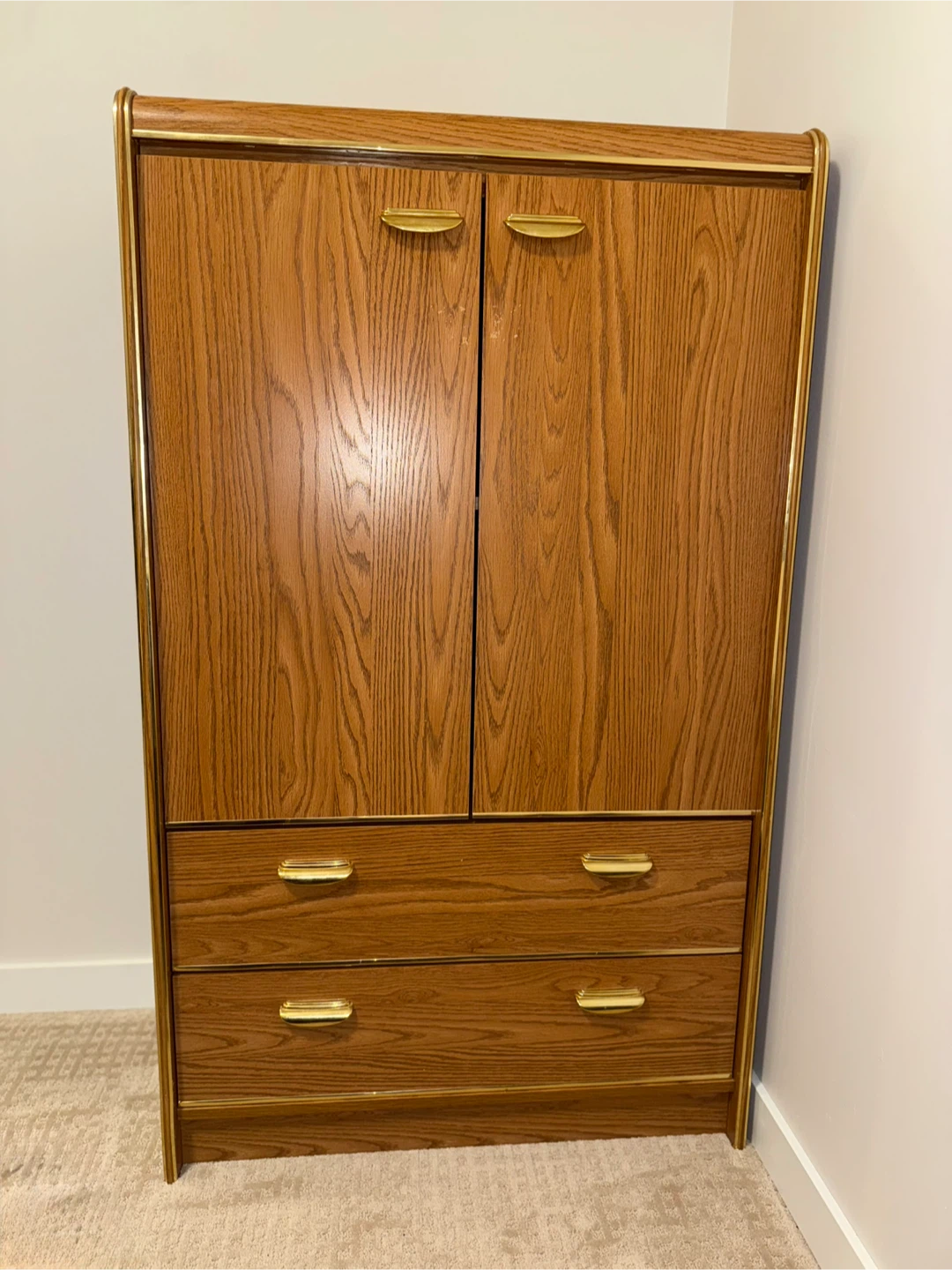 Wooden Armoire with Drawers