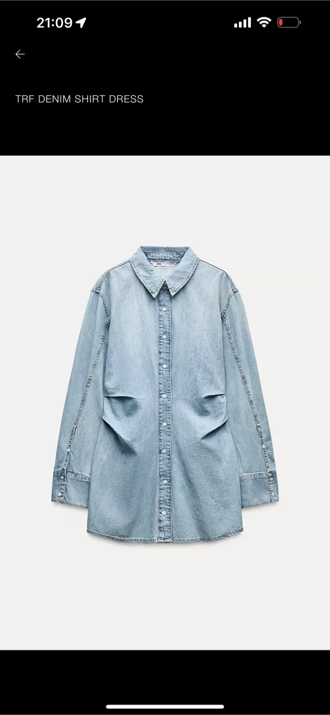 Zara TRF Denim Shirt Dress thumbnail