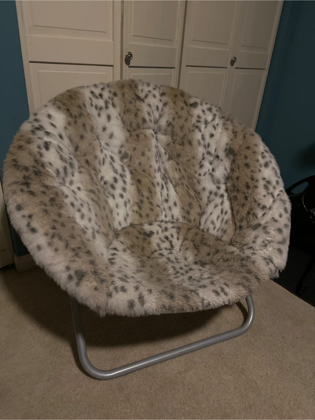 Papasan style Chair with Faux Fur Cover - photo 2