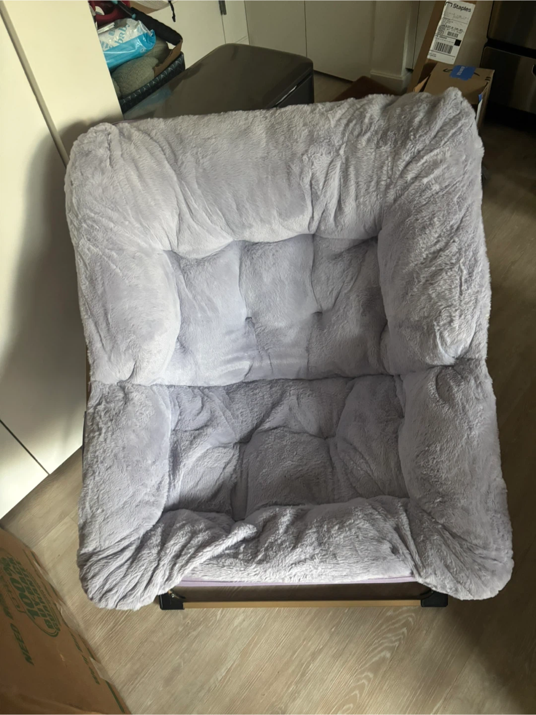 Fuzzy Folding Chair - Light Purple - photo 3