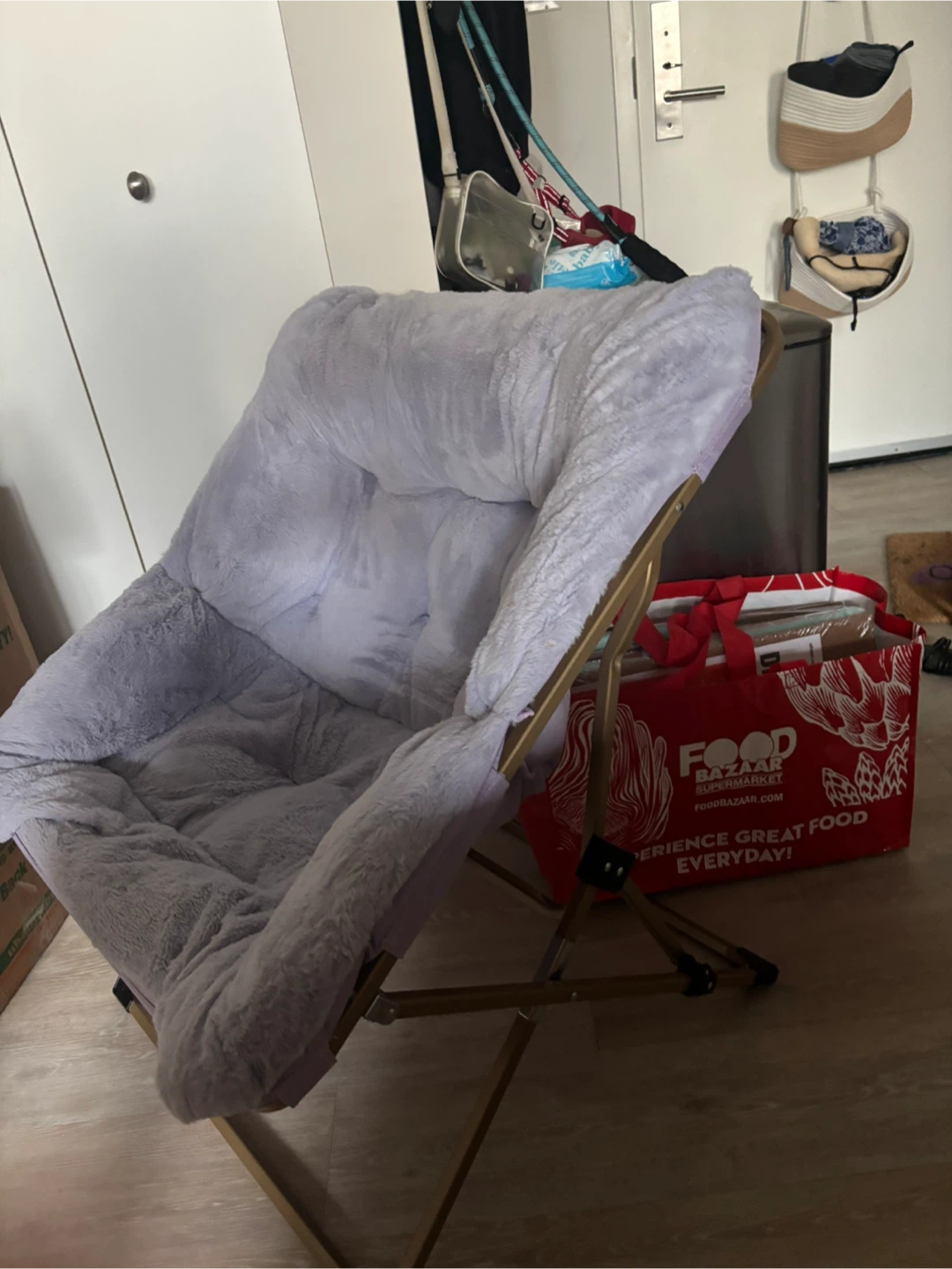 Fuzzy Folding Chair - Light Purple - photo 2