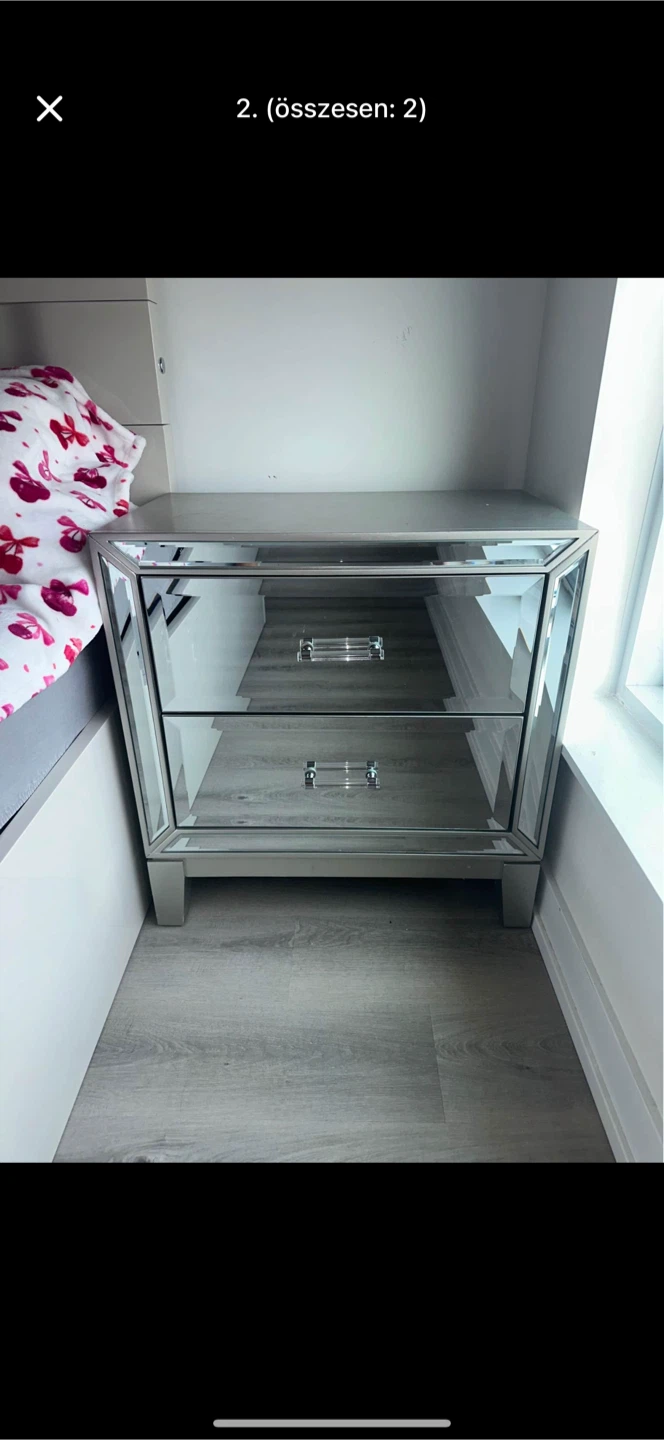 Mirrored 2-Drawer Nightstand