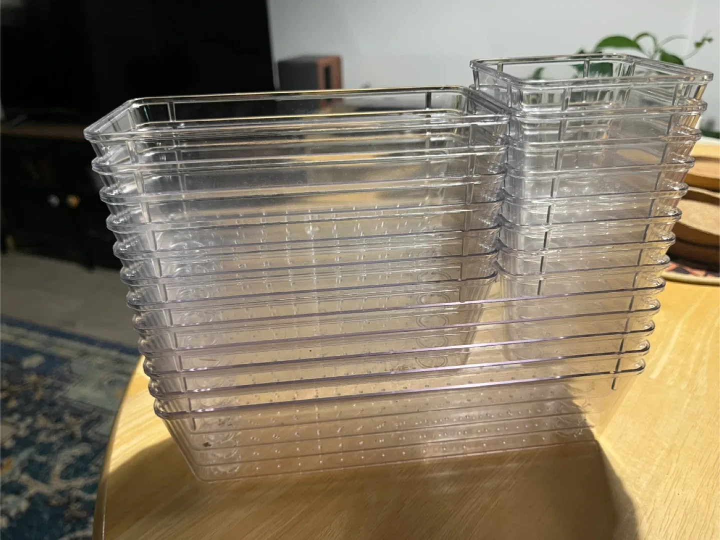 Clear Plastic Storage Bins - Like New! thumbnail