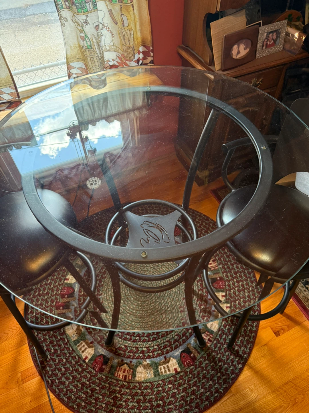 Glass Top Bar Table with 2 Bar Stools - photo 2