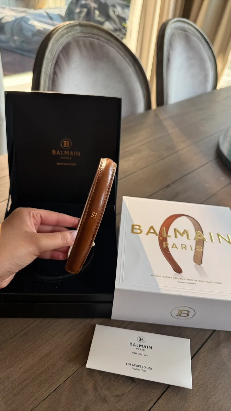 Balmain Paris Leather Headband