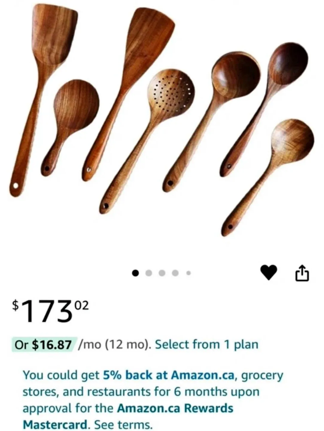 NEW, Teak Kitchen Utensil Set with Cutting Board image indicator(2)