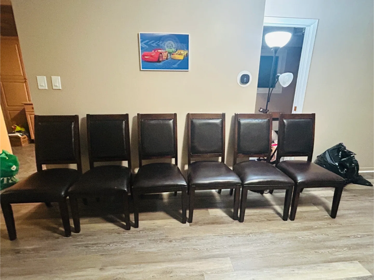 Set of 6 Brown Dining Chairs