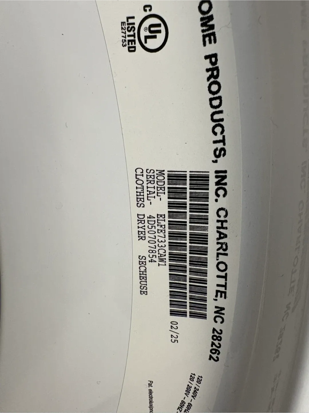 Electrolux Clothes Dryer ELFE733CAW1 - New image indicator(2)