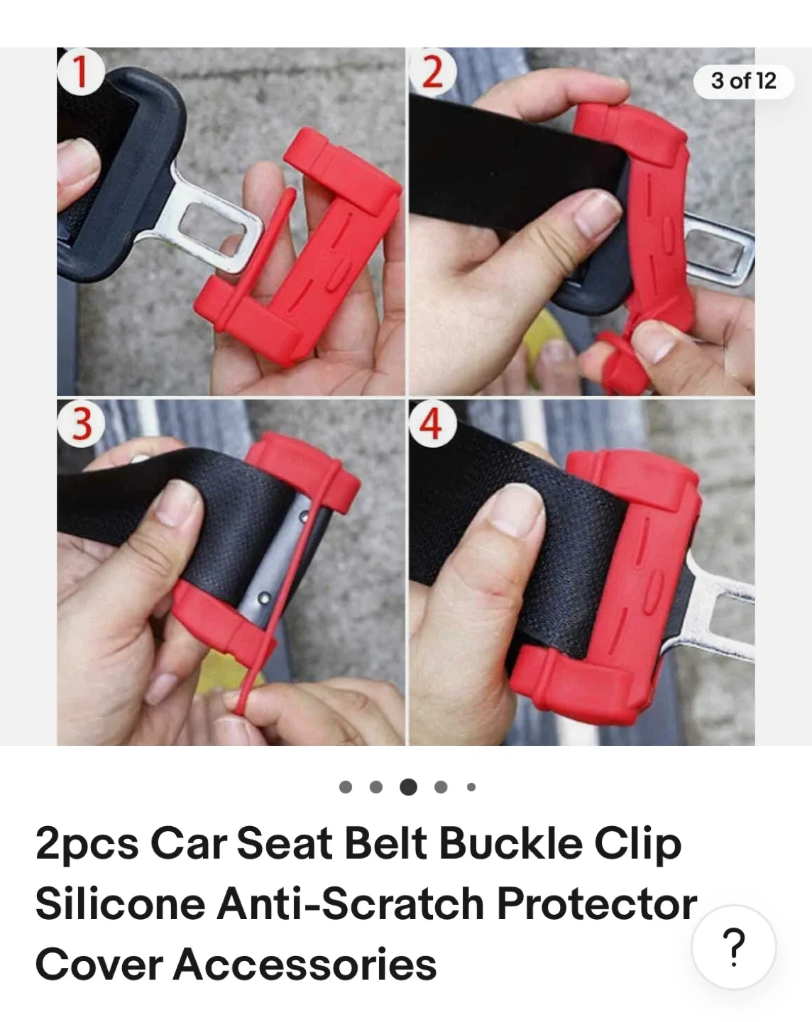 Car Seat Belt Buckle Clip Silicone Cover image indicator(3)