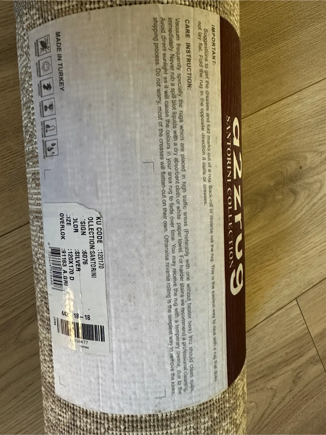 Azzrus Santorri Collection Area Rug - Silver, 120x170cm image indicator(2)