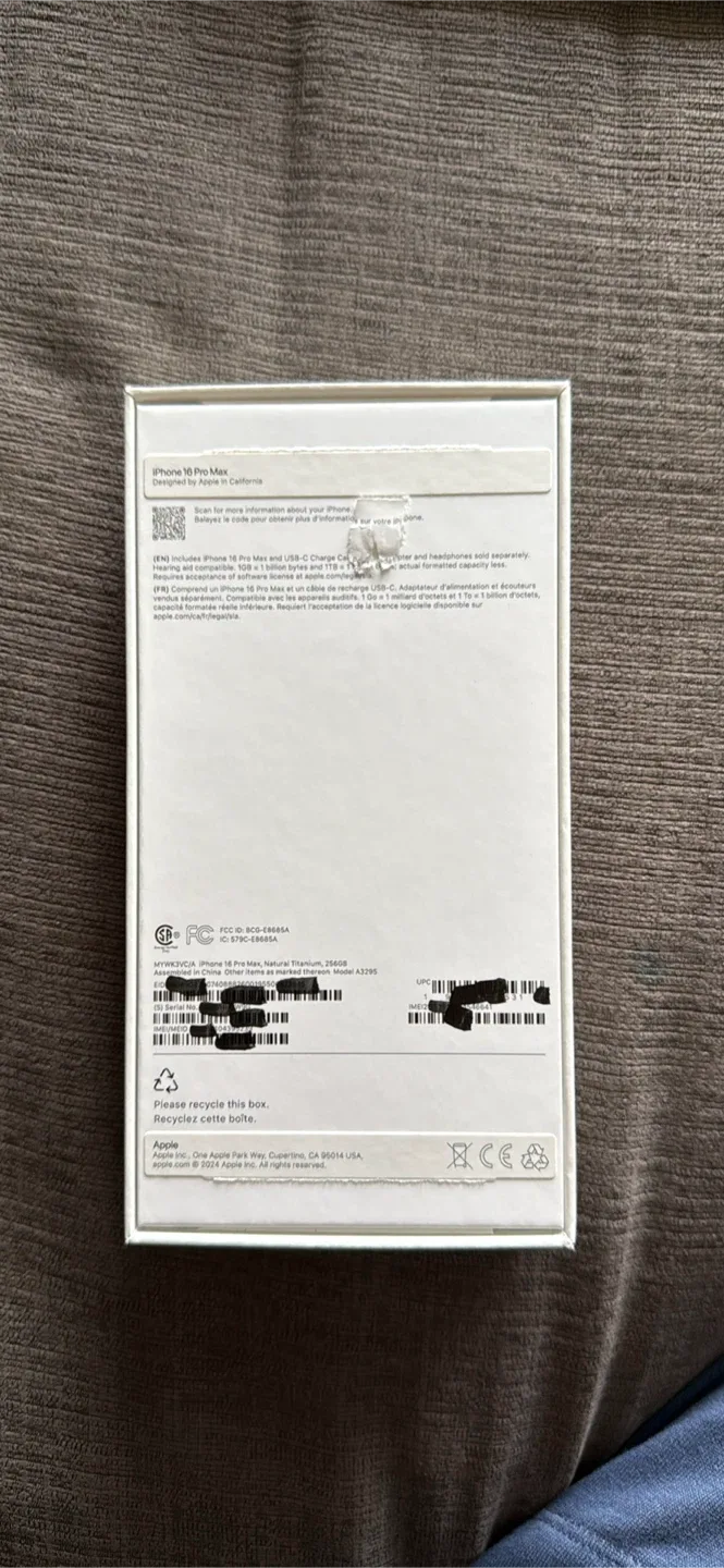 Empty box iPhone 16 Pro Max Box - Natural Titanium image indicator(3)