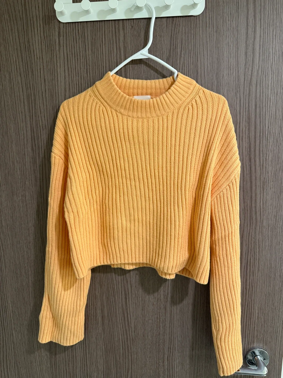 H&M Yellow Knit Cropped Sweater - Size S thumbnail