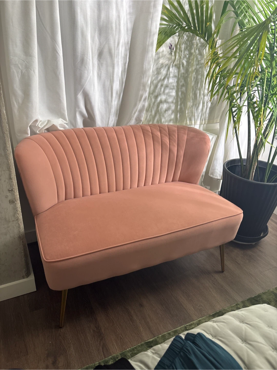 Etta Avenue Euclid Velvet 2-Seat Armless Loveseat