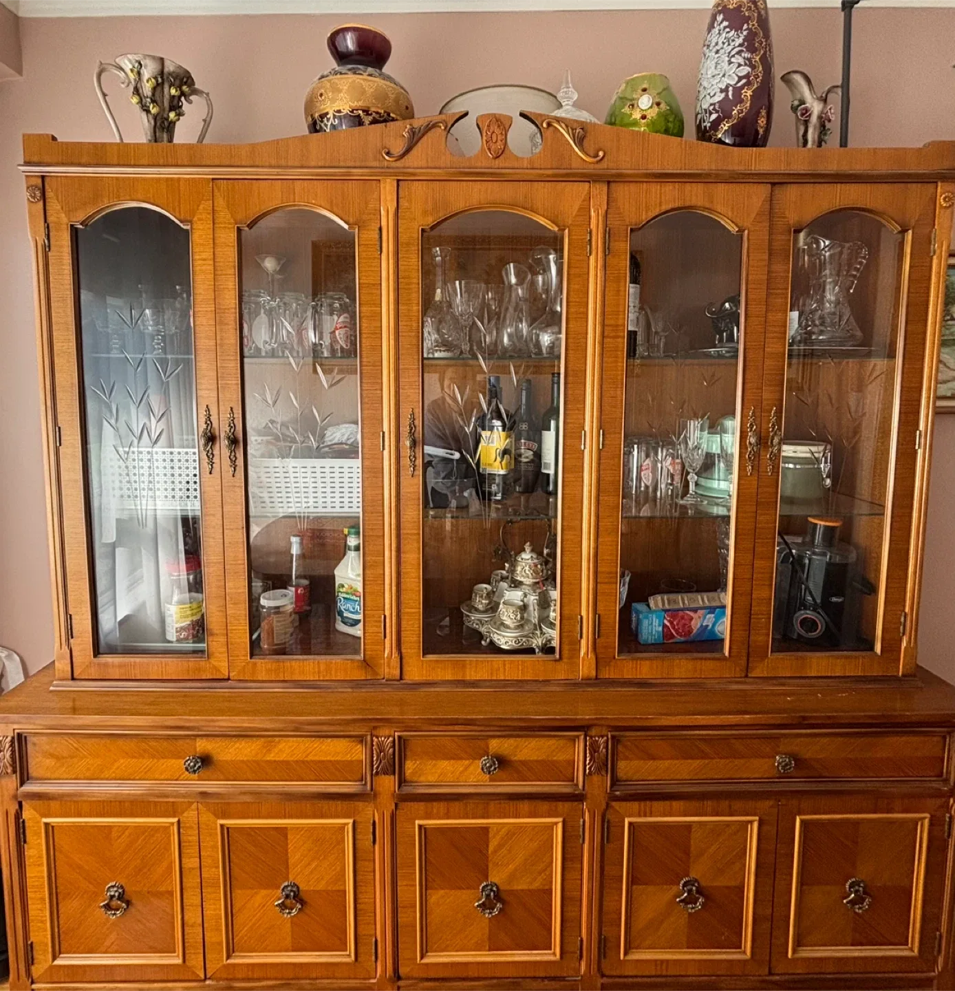 Vintage Wooden China Cabinet thumbnail