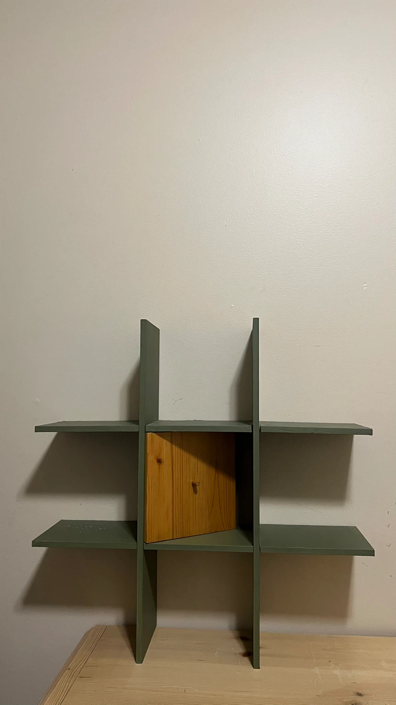IKEA Green & Wood Wall Shelf