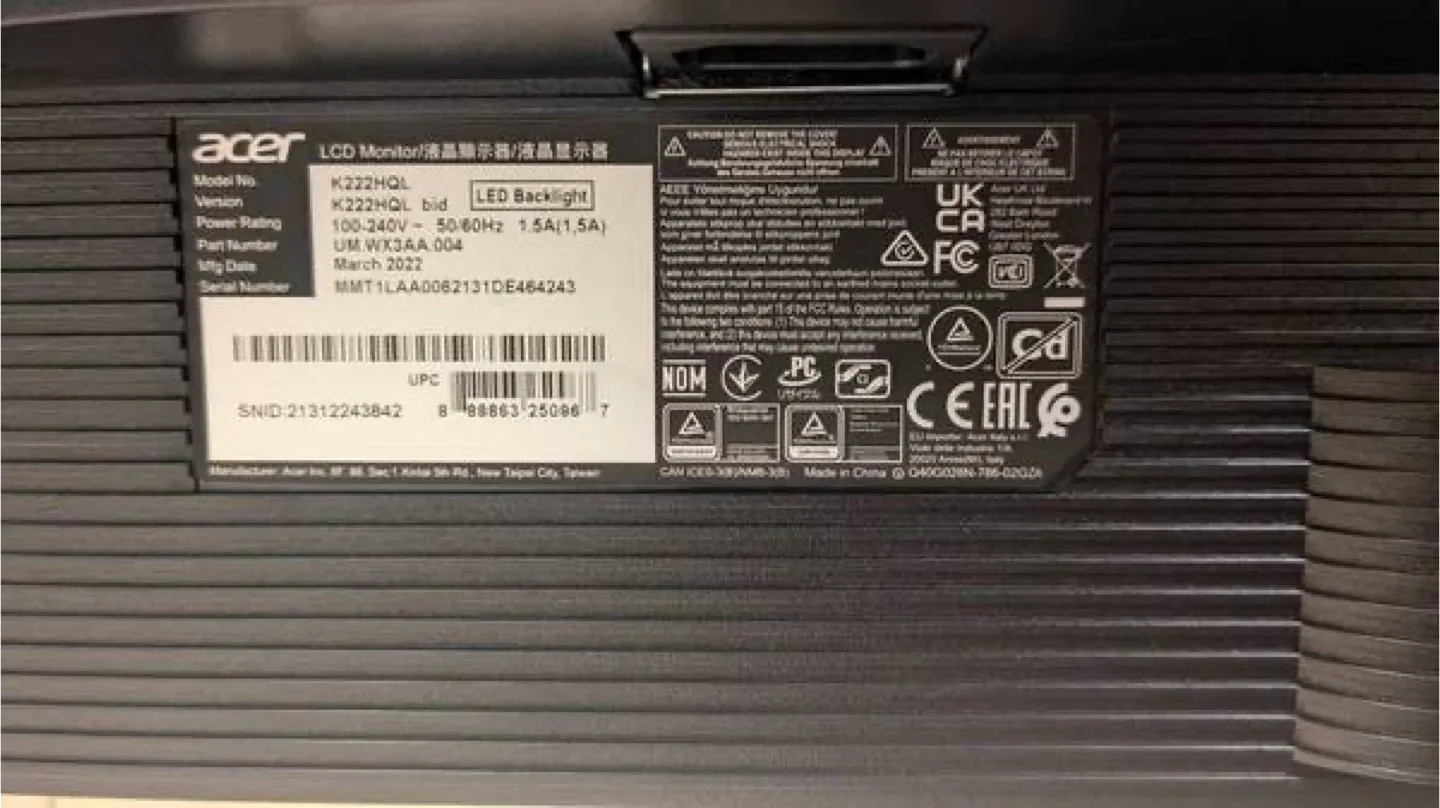 Acer K222HQL 22-inch LED Monitor image indicator(3)