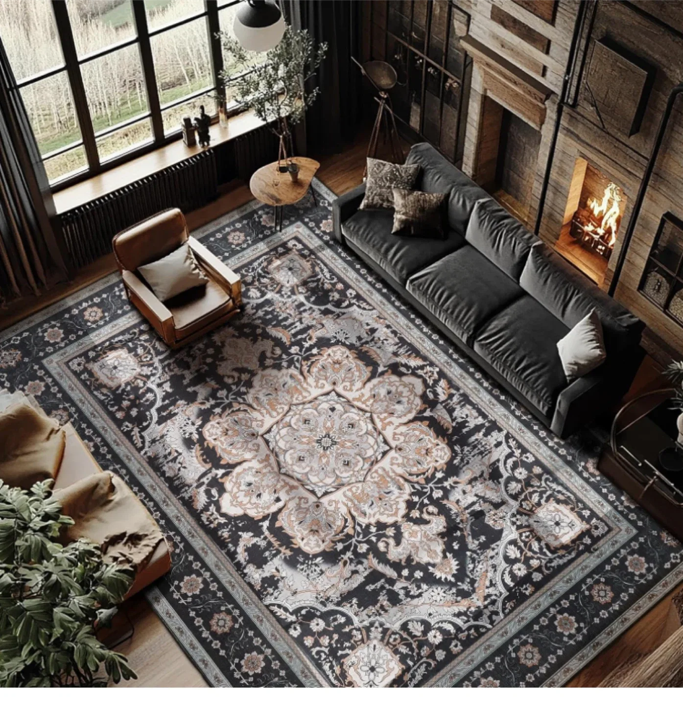 🥕 Elegant 9x12 ft Area Rug - Soft, Washable, Non Slip image indicator(5)