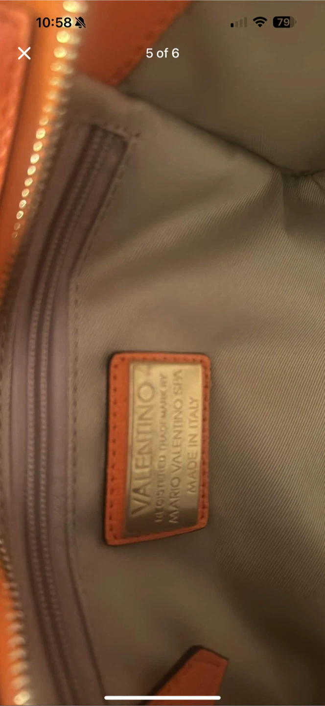Valentino Orange Leather Studded Crossbody Bag - photo 5