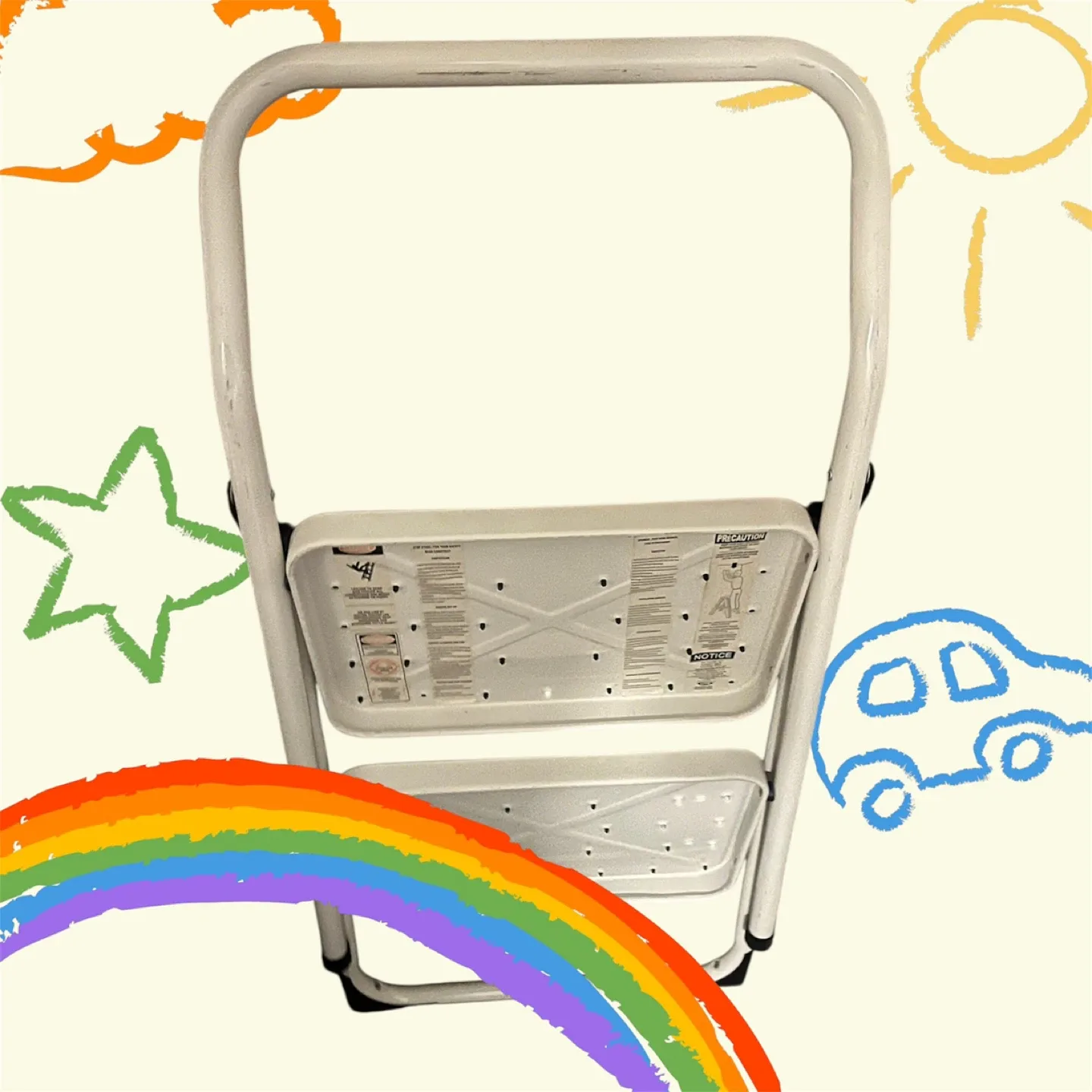 Folding 2-Step Ladder - White image indicator(5)