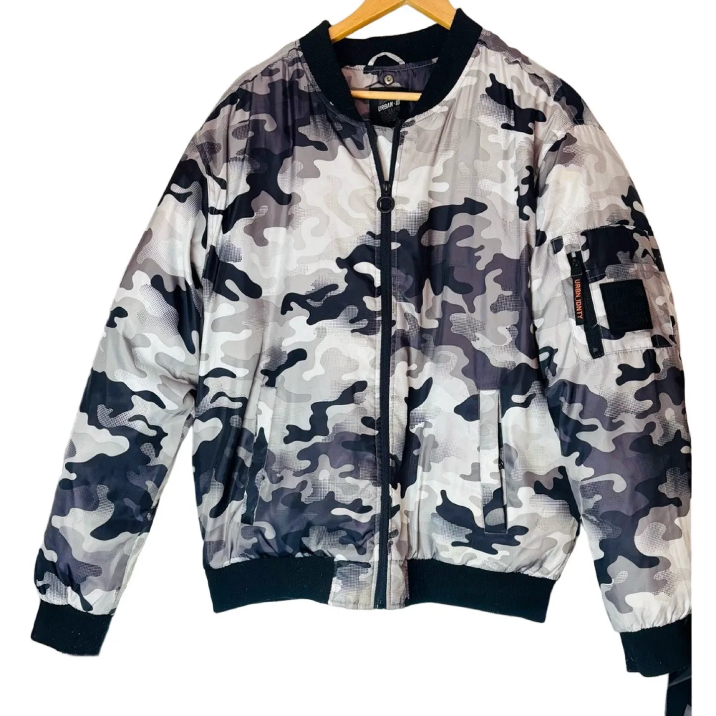 Urban ID Men's Camouflage Bomber Jacket thumbnail
